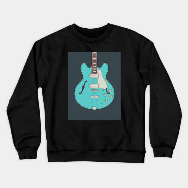 Turquoise Kasino Guitar Crewneck Sweatshirt by milhad